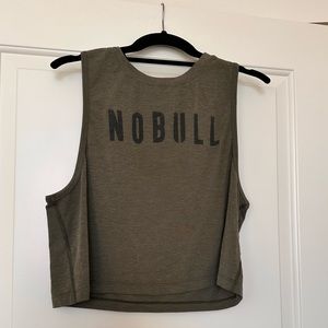 Womens Nobull cropped tank (army green)
